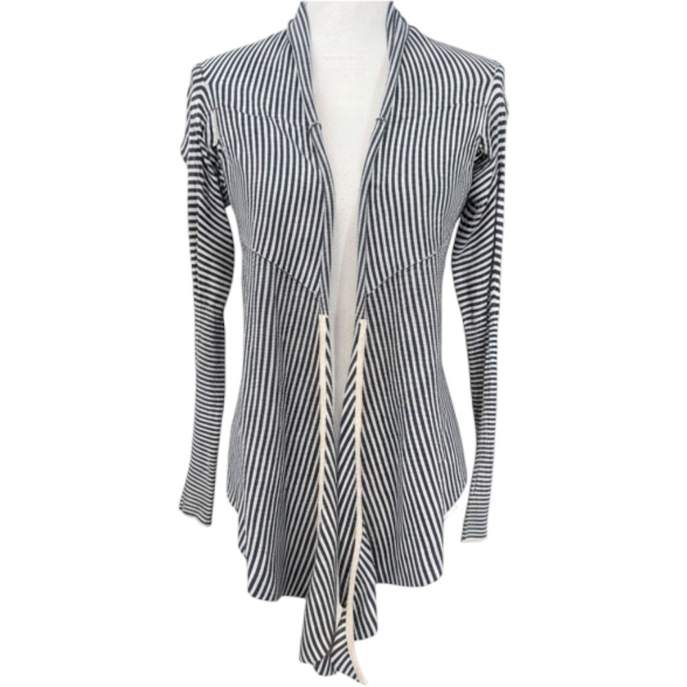 Free People Stripe Waterfall Cardigan Lightweight Women Small